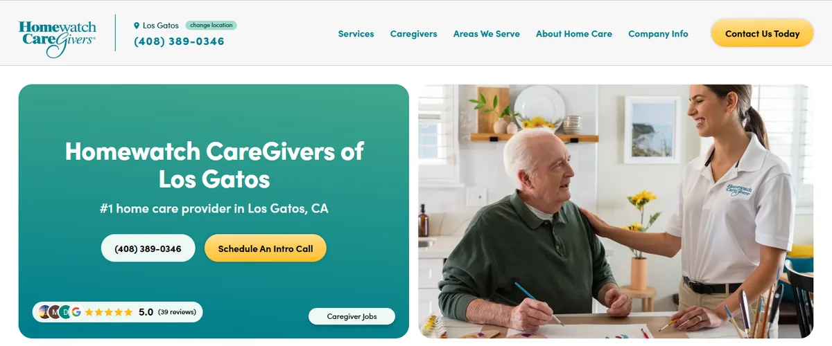 Homewatch CareGivers of Los Gatos banner